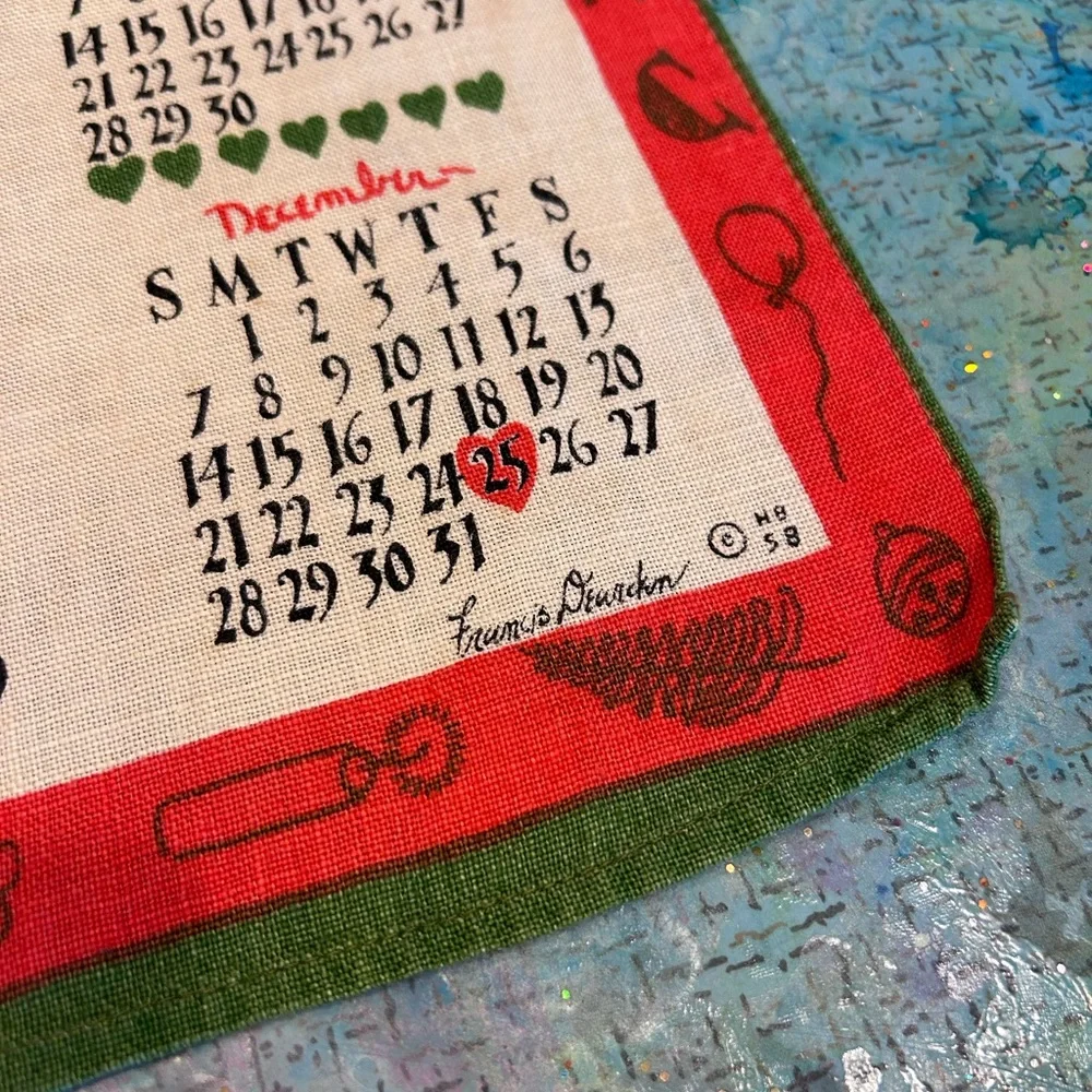 1958 Linen Calendar